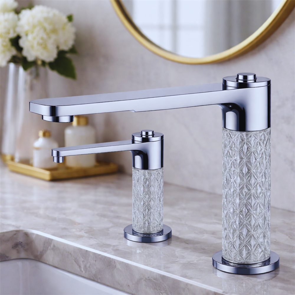 ADA-compliant public restroom sink layout with accessible touchless faucet design